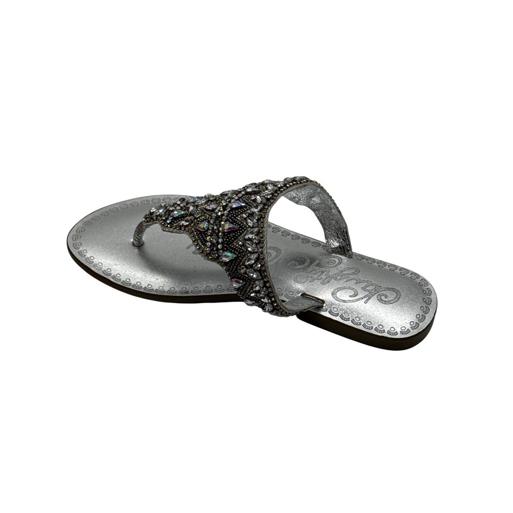 Naughty Monkey Loving U Silver Embellished Crystal Thong Sandals NMSA0237-040 6